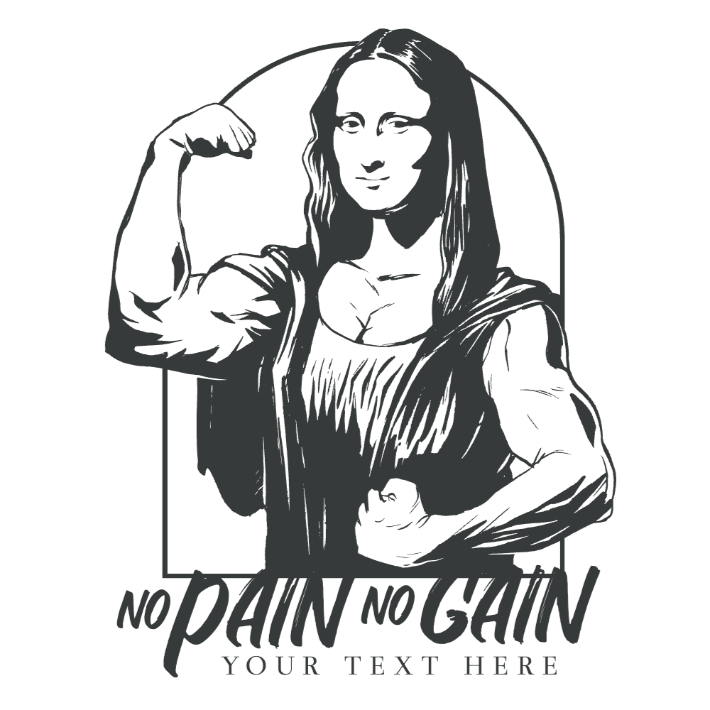 Mona lisa with muscles t-shirt template editable | Create Online
