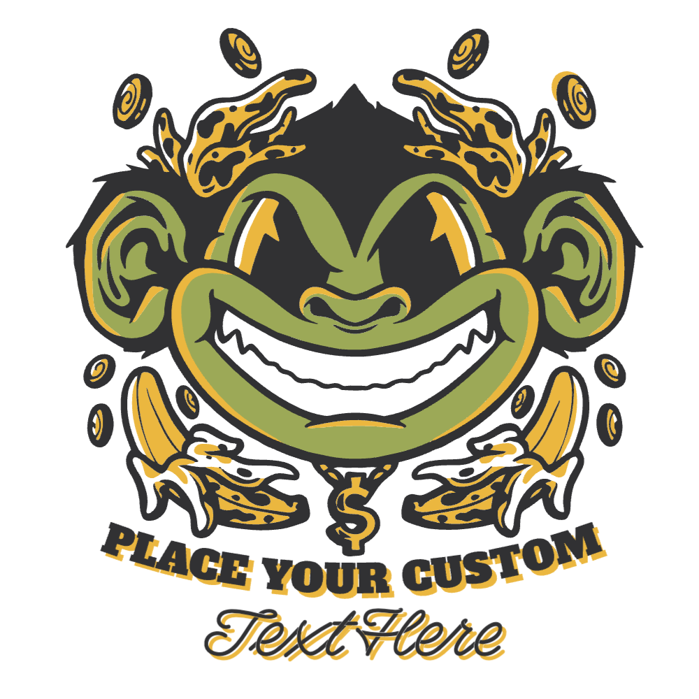 Money monkey editable t-shirt template | Create Merch Online