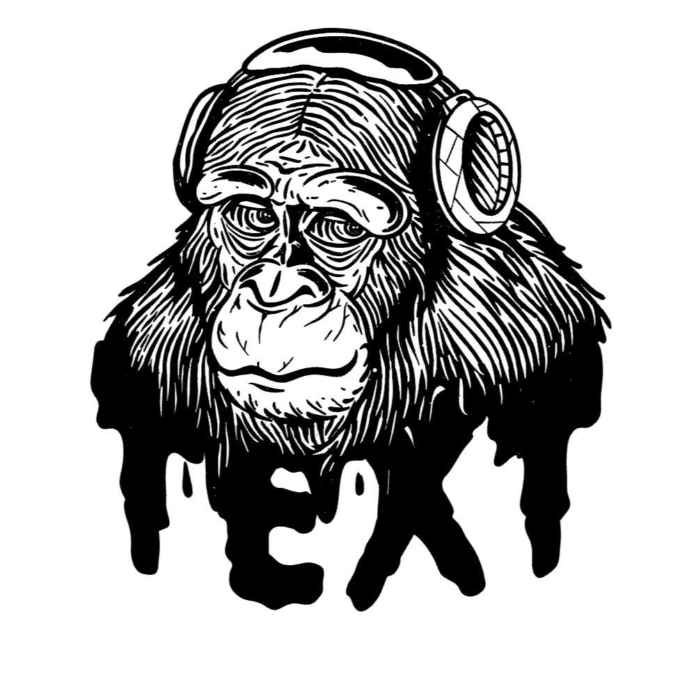 Monkey with headphones editable t-shirt template | T-Shirt Maker