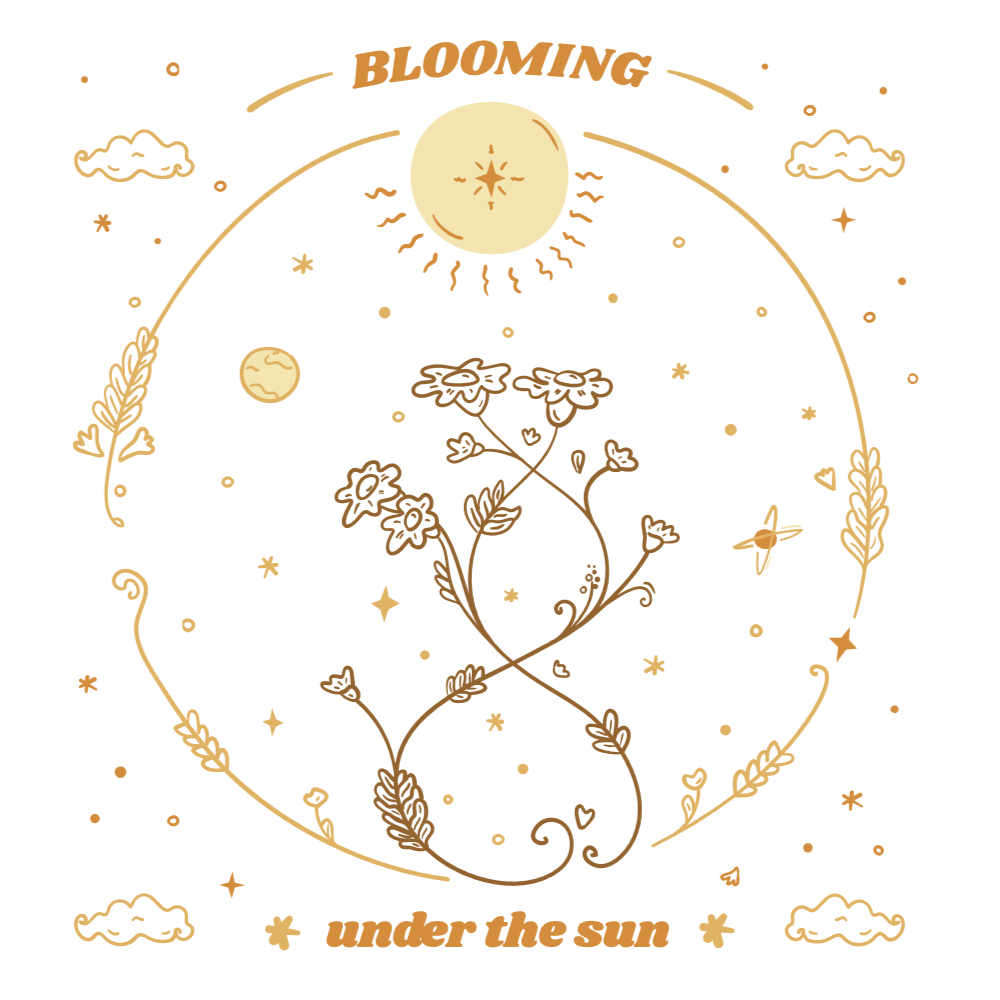 Moon and flowers editable t-shirt template | Create Designs