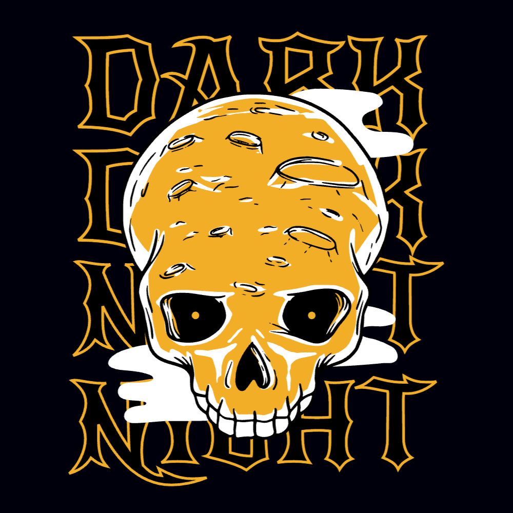 Moon skull night editable t-shirt template | Create Merch