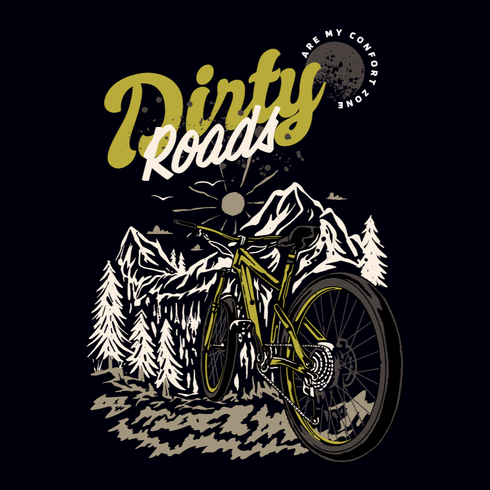 Mountain bike editable t-shirt template | Create Designs