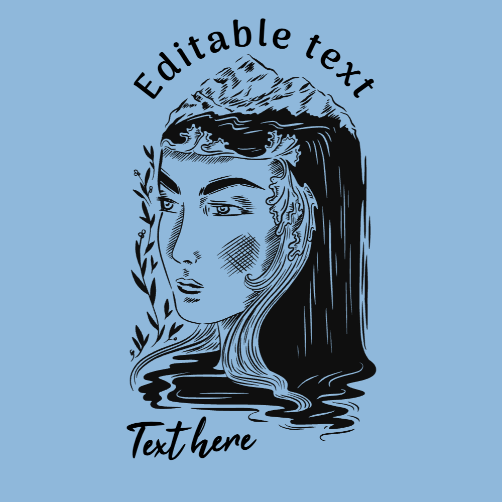 Mountain woman editable t-shirt template | T-Shirt Maker