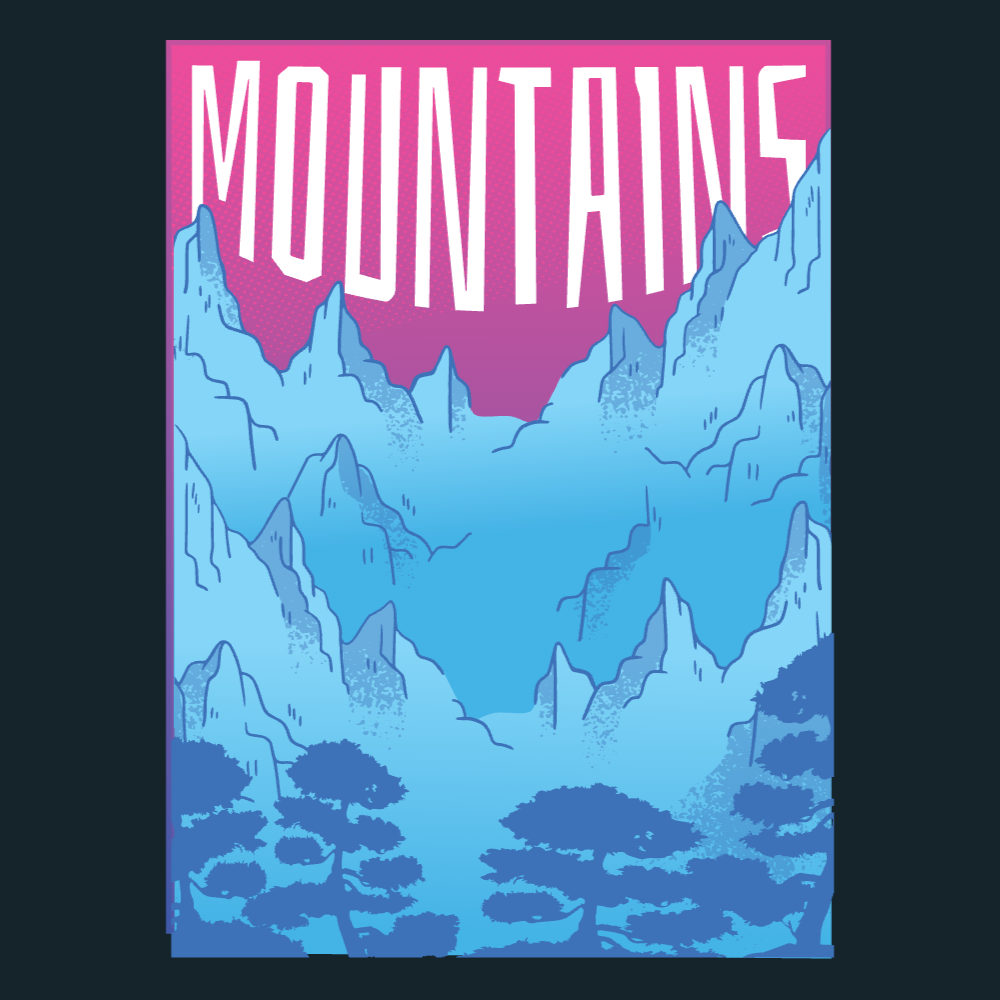 Mountains and trees editable t-shirt template | T-Shirt Maker