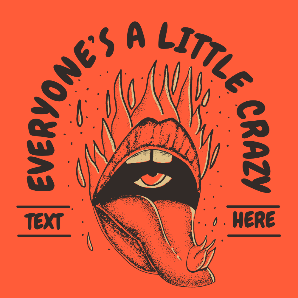 Mouth on fire editable t-shirt template | Create Online