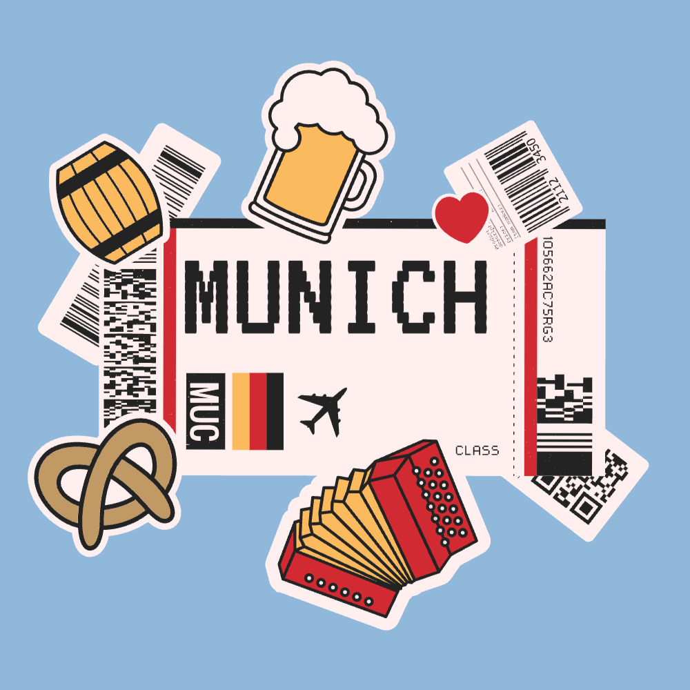 Munich boarding pass editable t-shirt template | Create Merch Online
