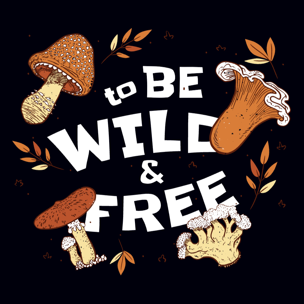 Mushrooms in nature editable t-shirt template | Create Online
