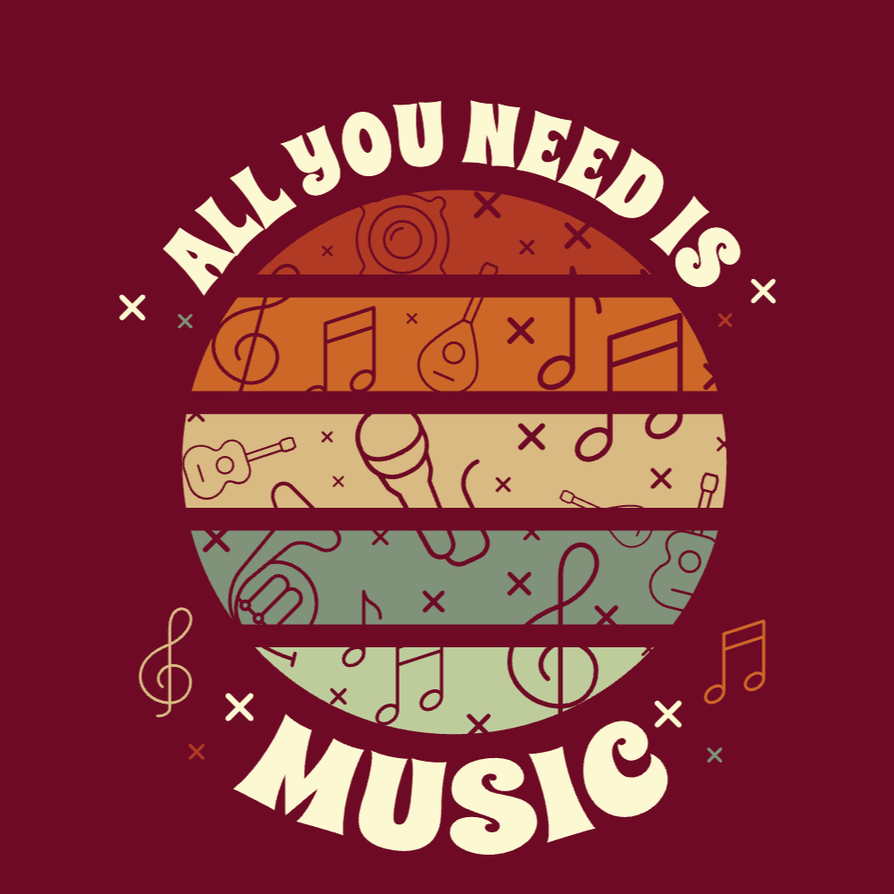 Music instruments editable t-shirt template | Create Merch Online