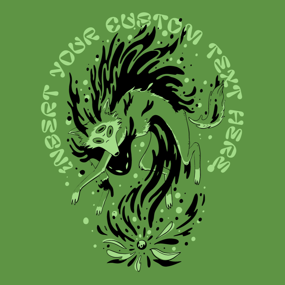 Mystic wolf creature editable t-shirt template