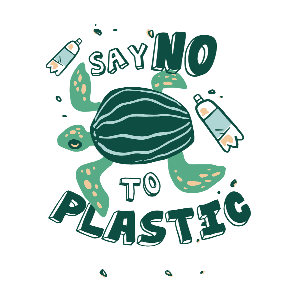 No plastic turtle editable t-shirt template | Create Merch