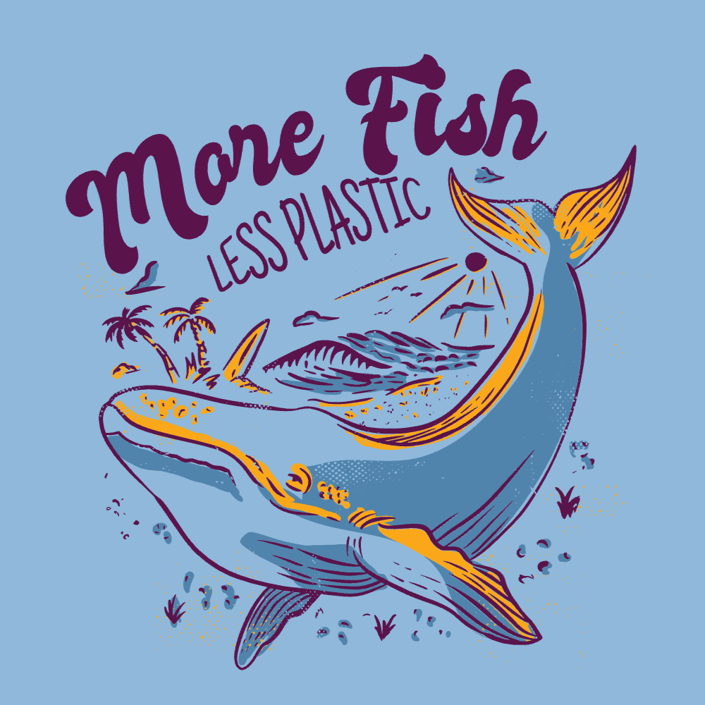 No plastic whale editable t-shirt template | Create Merch Online