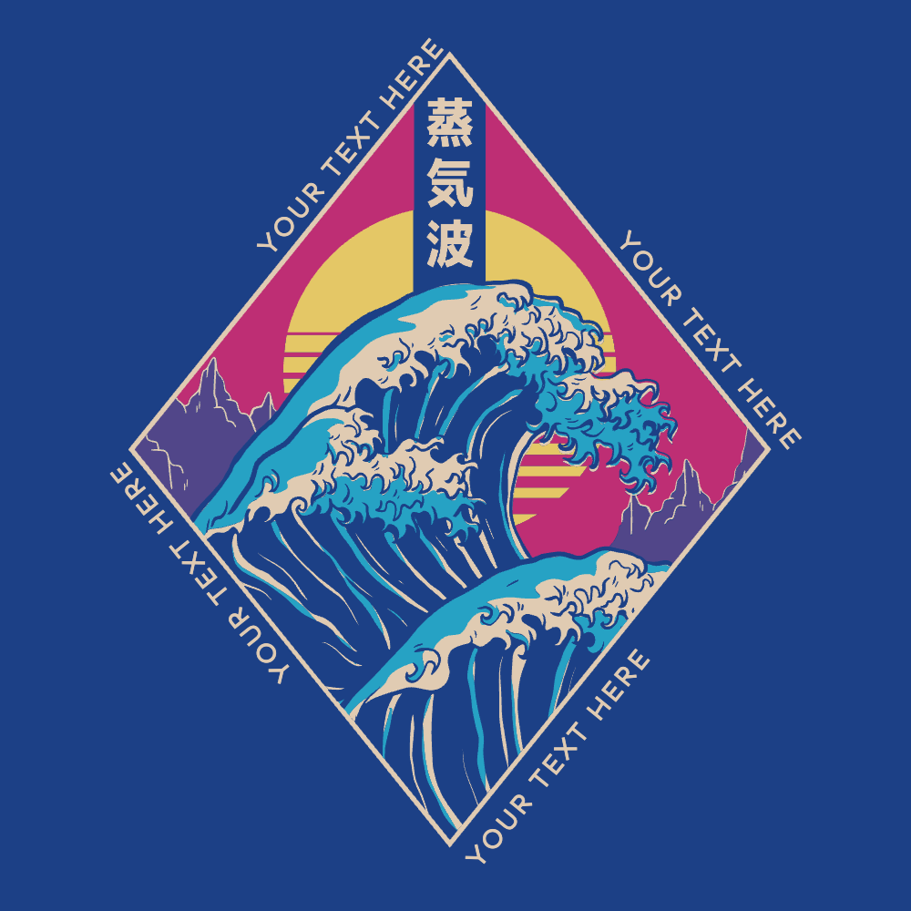 Ocean wave editable t-shirt template | Create Designs