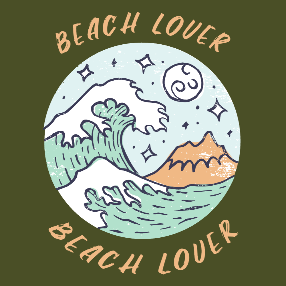 Ocean waves beach editable t-shirt template | Create Online