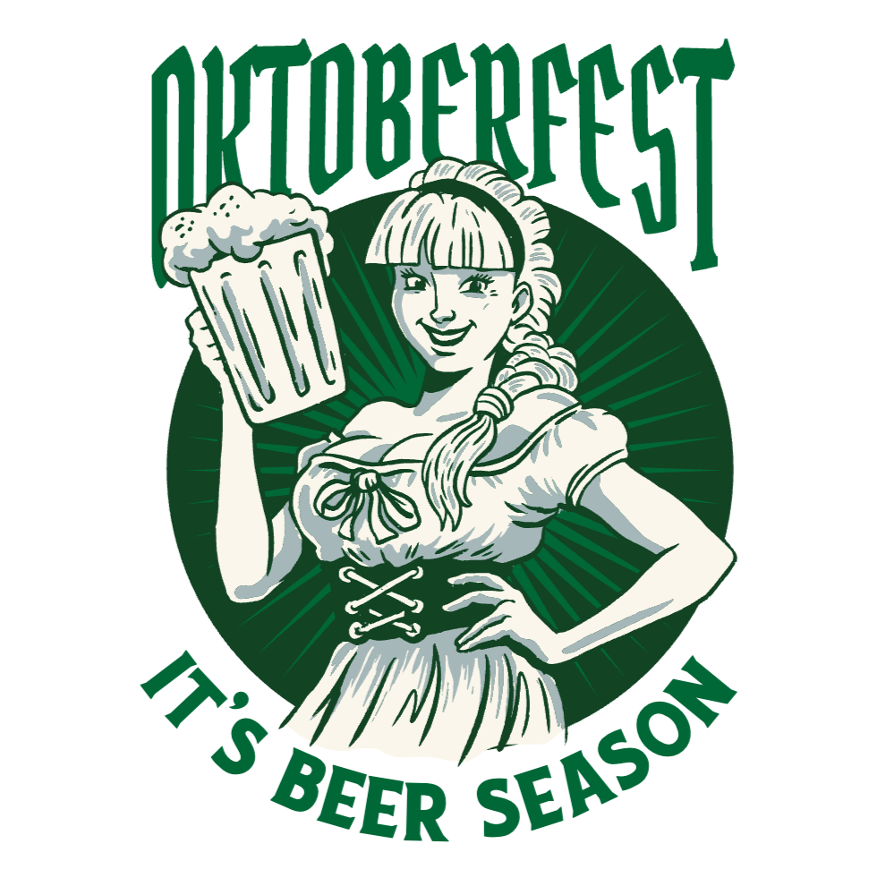 Oktoberfest beer woman editable t-shirt template | Create Merch Online