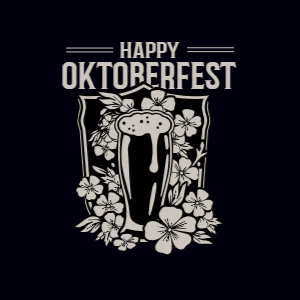 Oktoberfest beer and flowers editable t-shirt design template