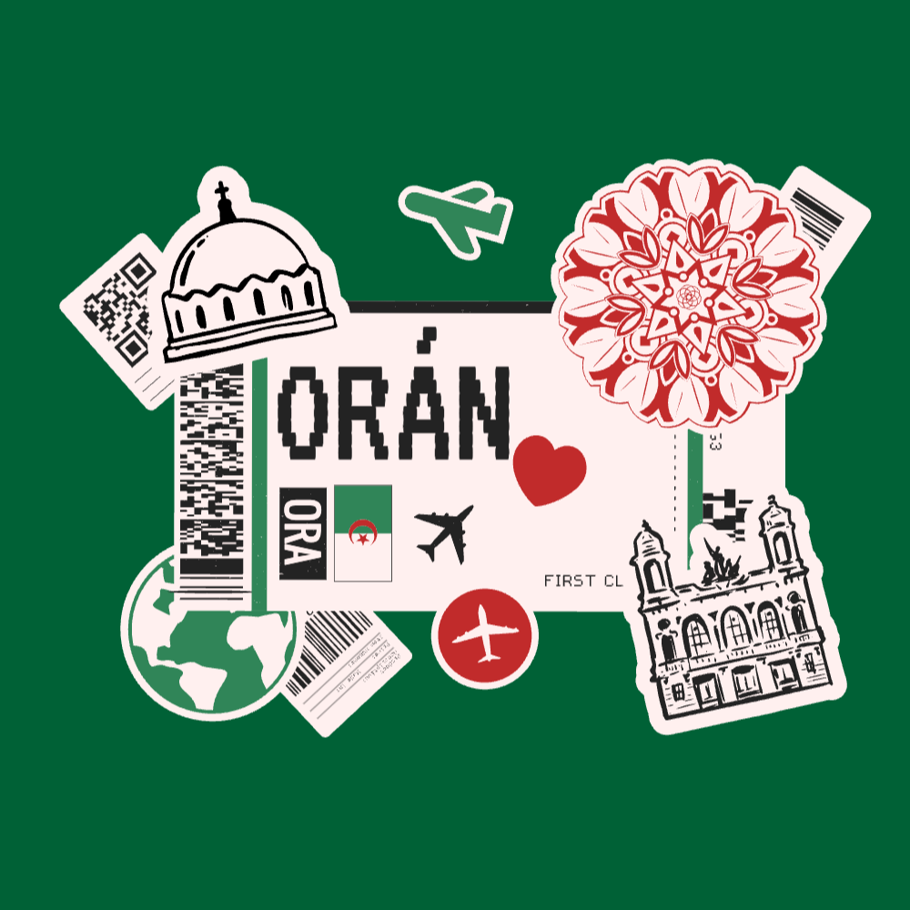 Oran boarding pass editable t-shirt template | Create Merch