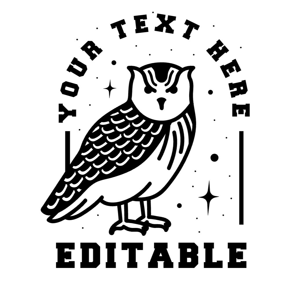 Owl badge editable t-shirt template | Create Merch