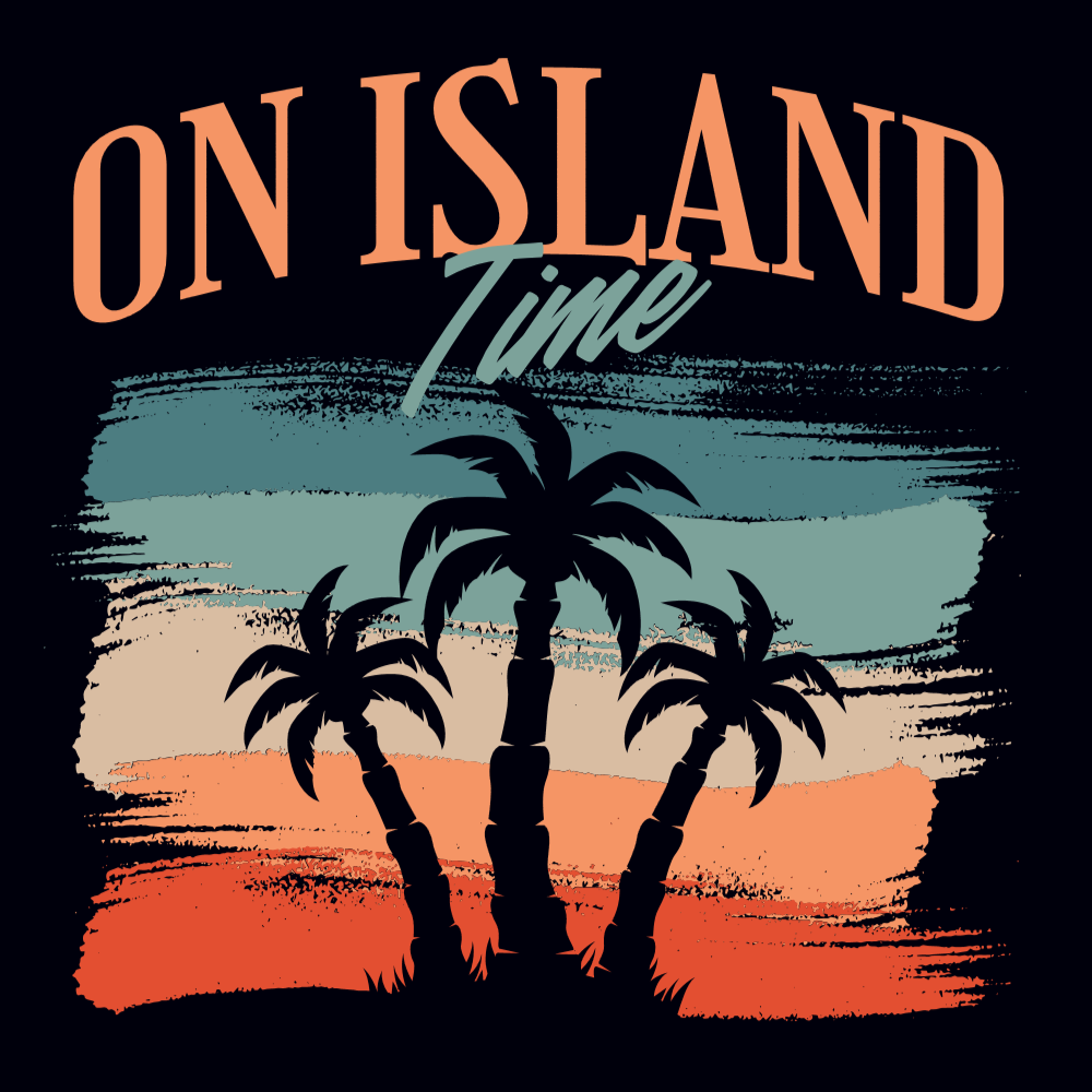 Palm trees sunset editable t-shirt template