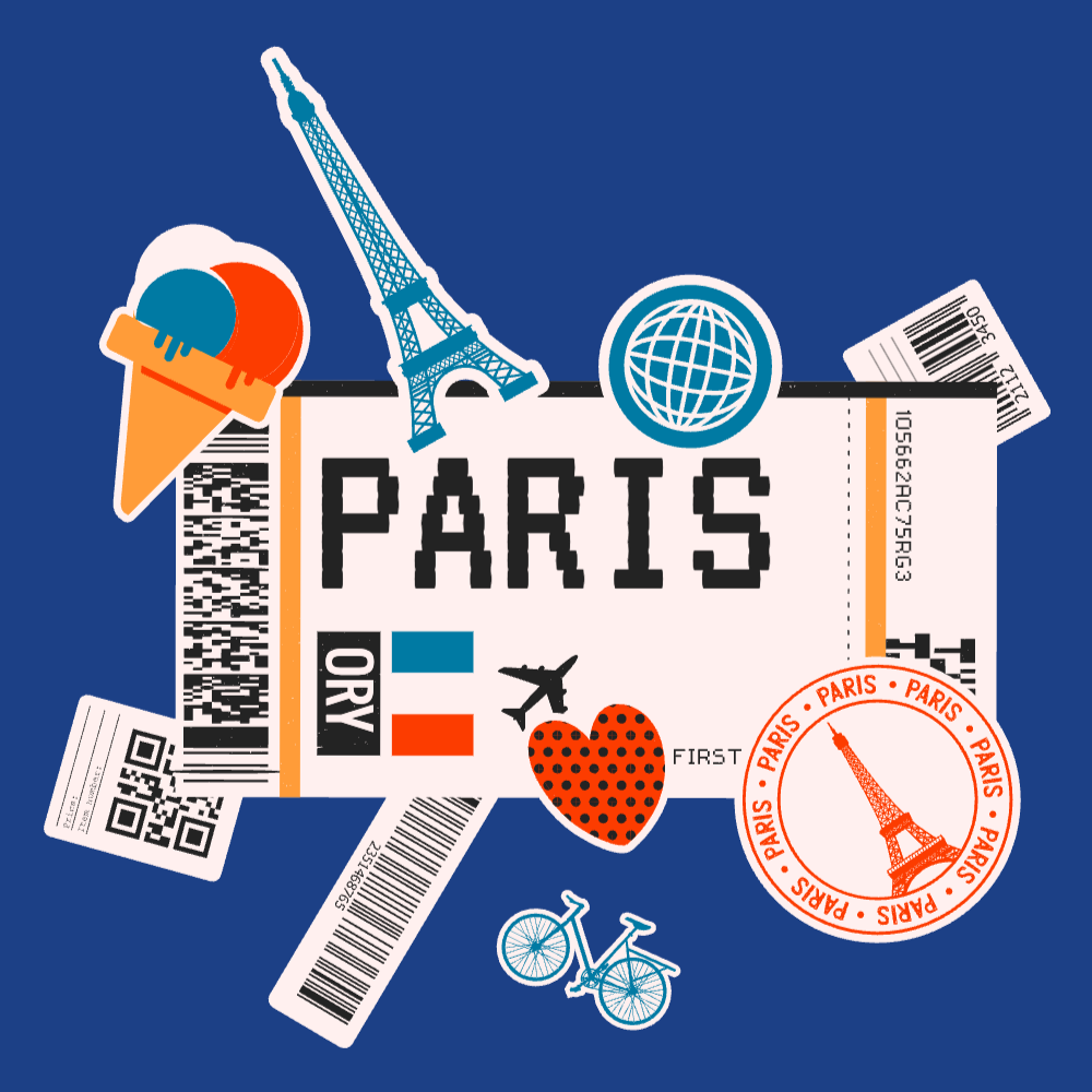 Paris boarding pass editable t-shirt template | Create Merch Online