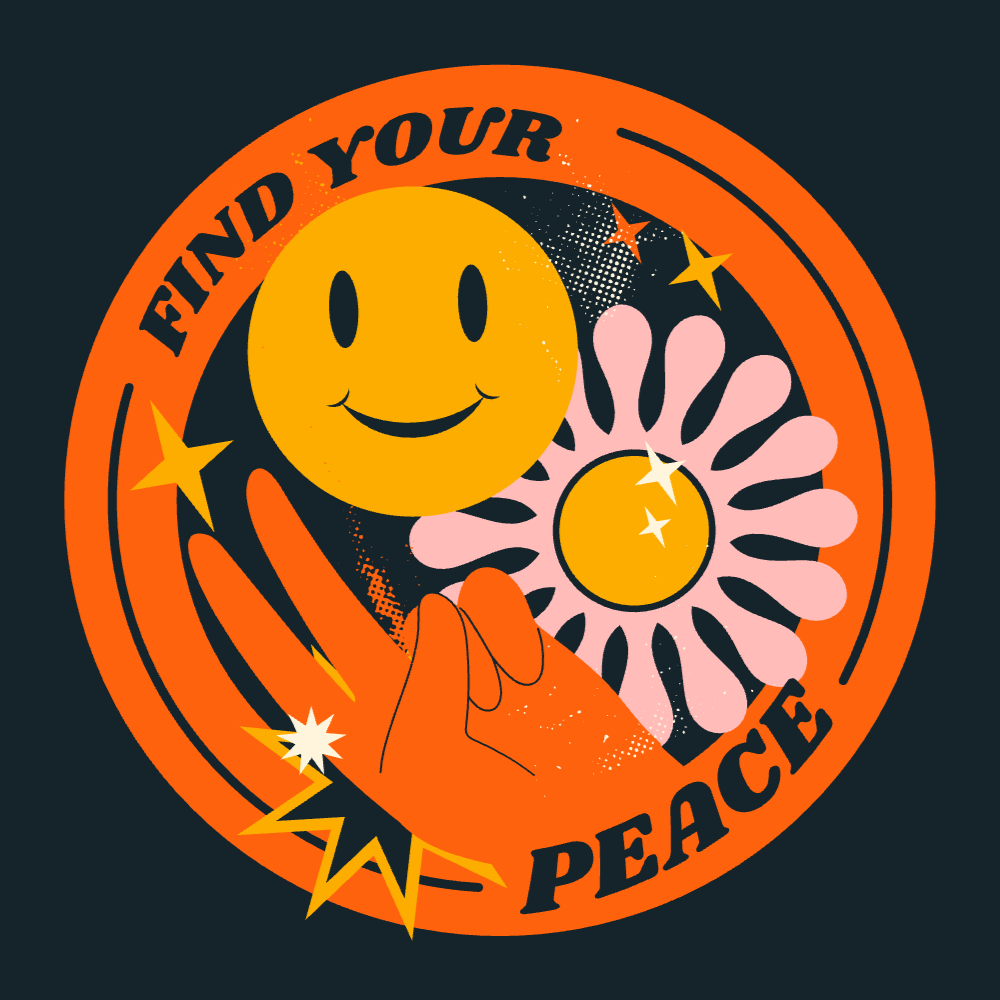 Peace sign and emoji t-shirt template editable | Create Designs