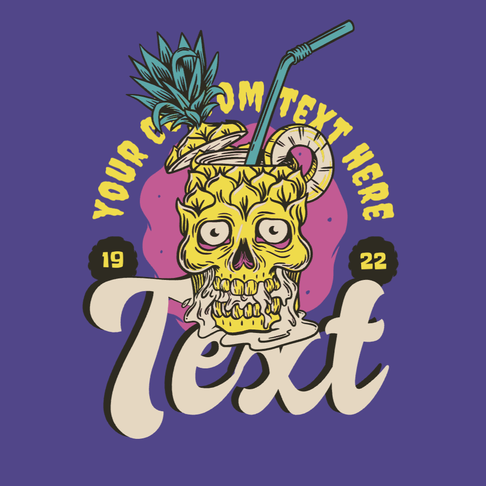 Pineapple skull editable t-shirt template | Create Designs