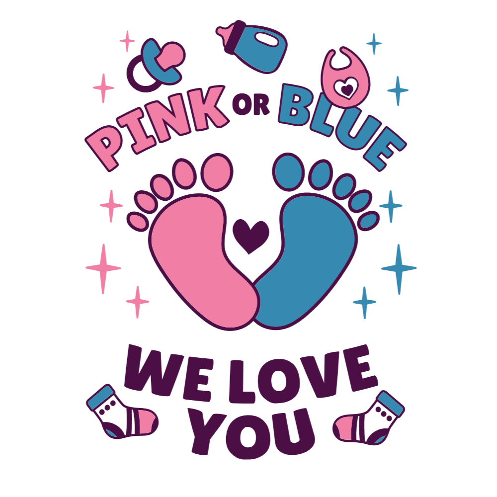 Pink blue baby editable t-shirt template