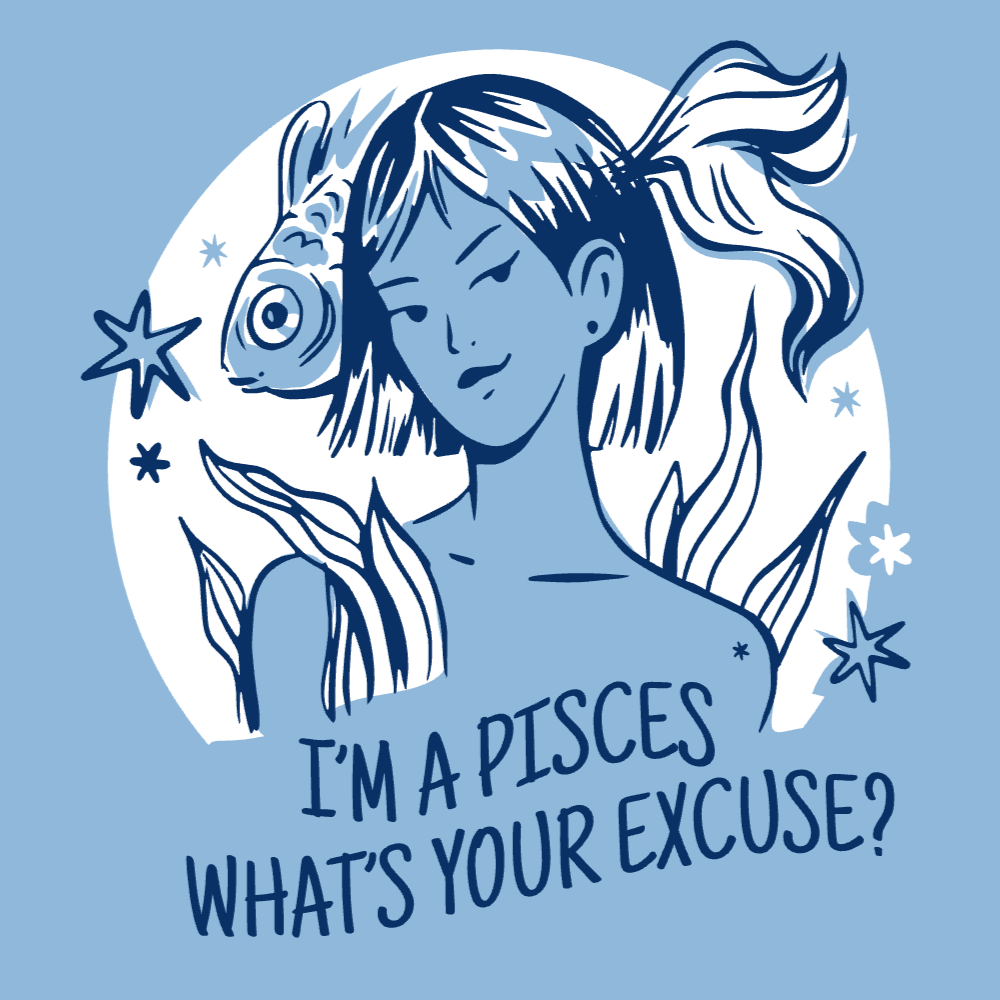 Pisces zodiac sign t-shirt template editable | Create Merch