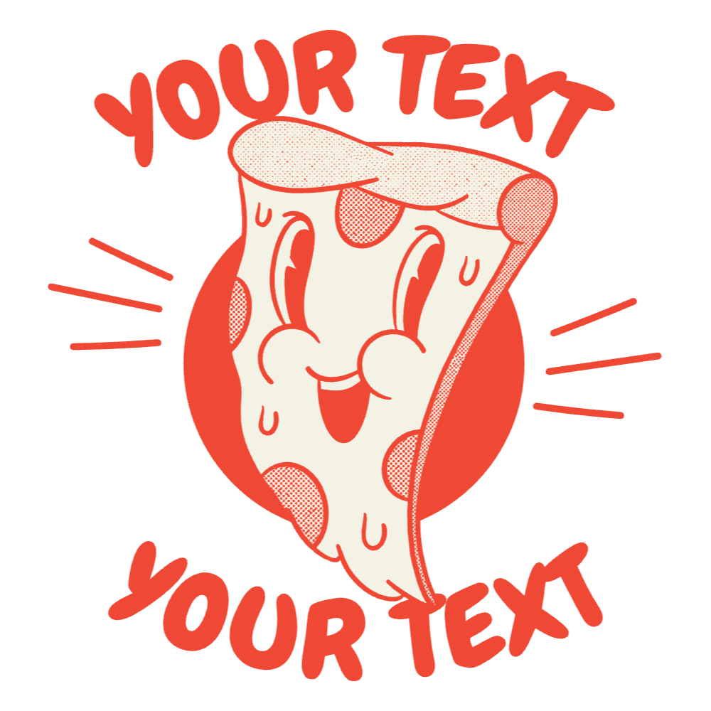 Pizza slice cartoon editable t-shirt template | Create Online