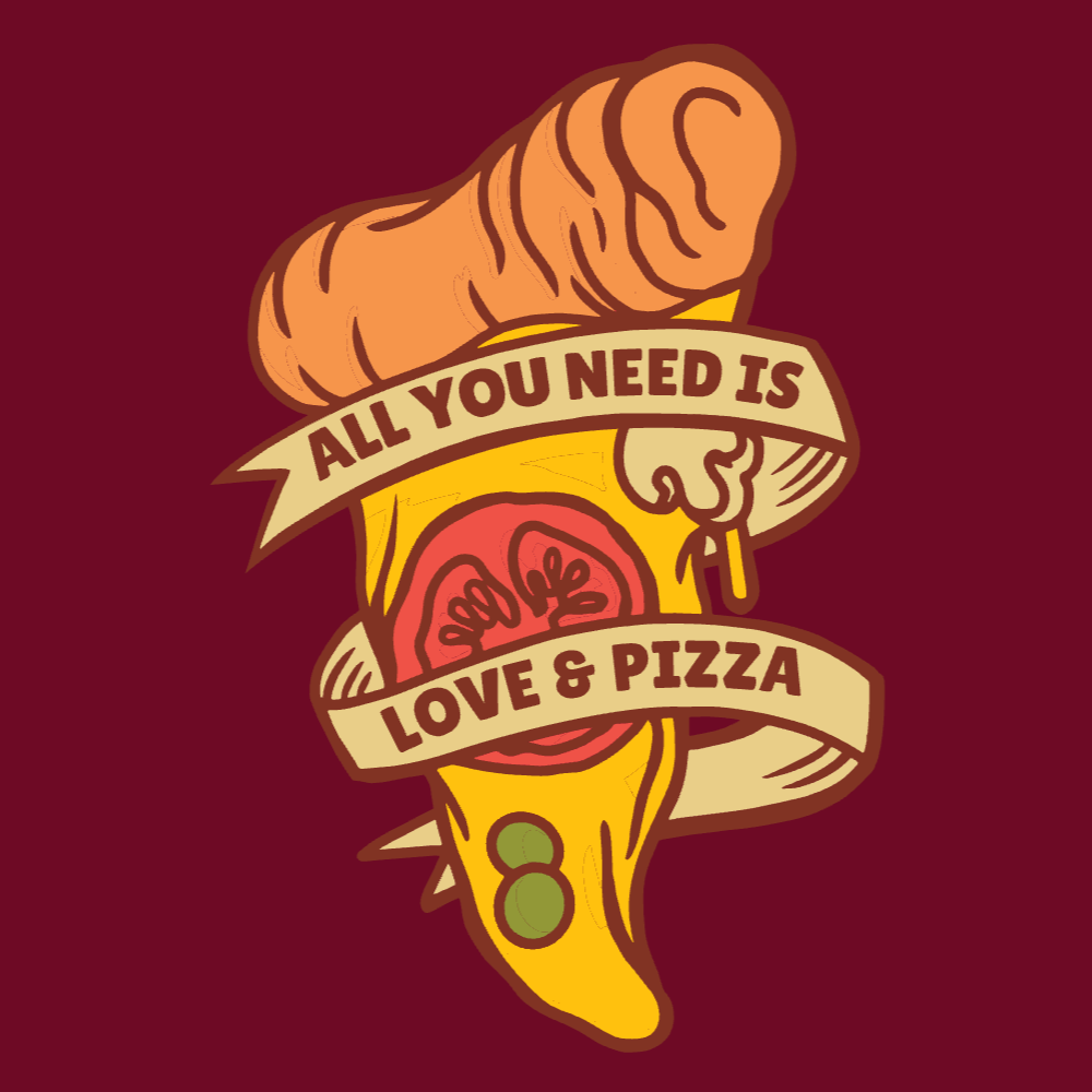 Pizza slice editable t-shirt template | Create Merch Online