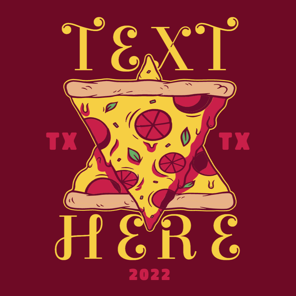 Pizza star editable t-shirt template