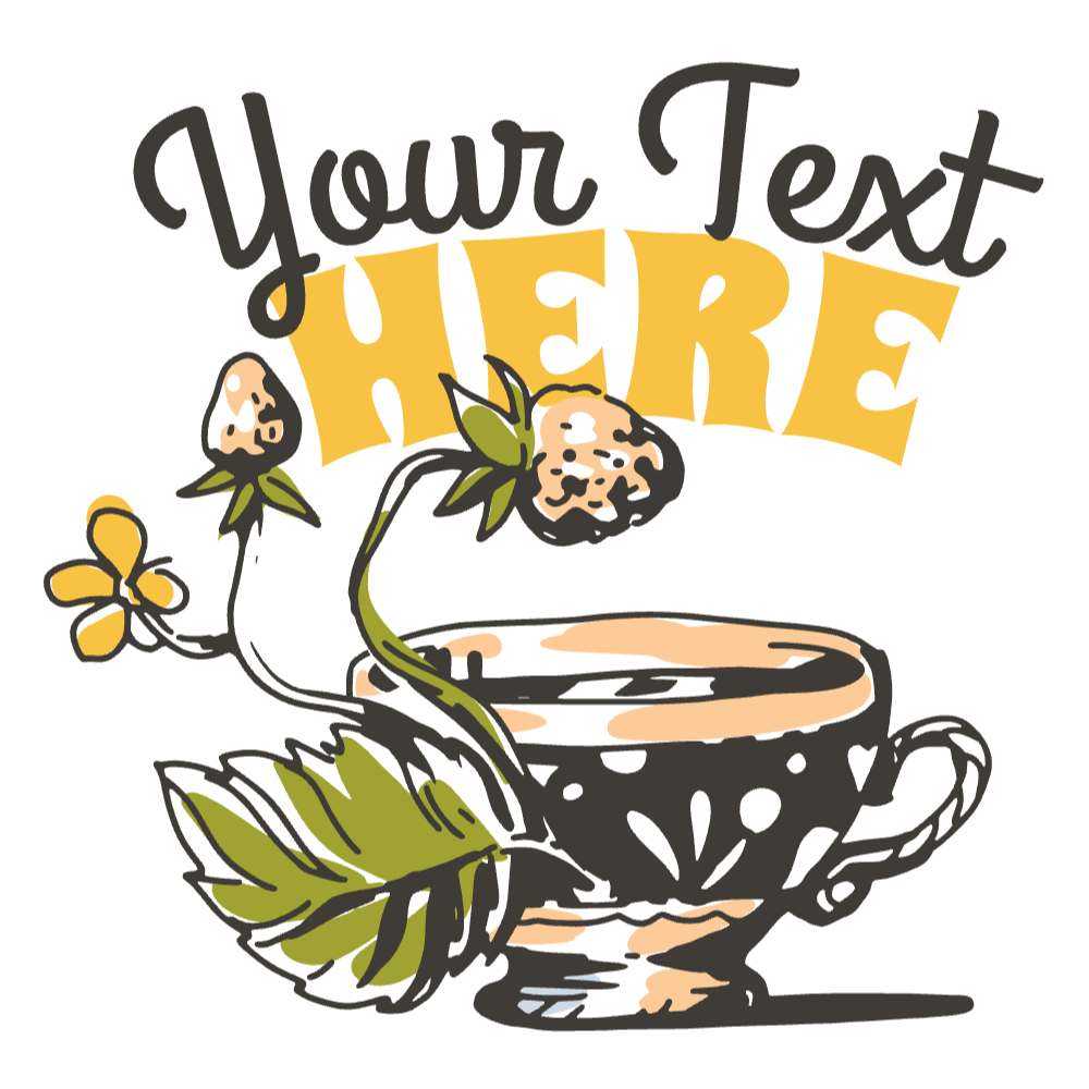Plant and teacup editable t-shirt template | Create Merch Online