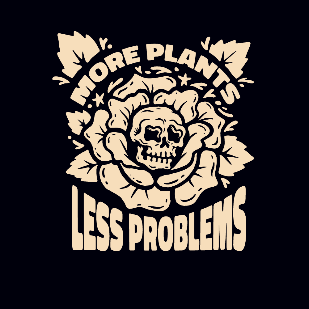 Plants skeleton rose editable t-shirt template | Create Merch Online
