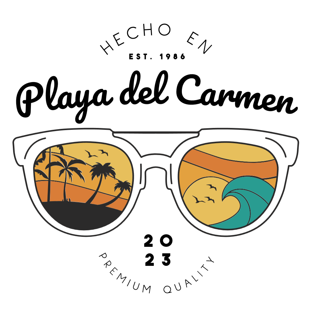 Playa del Carmen sunset editable t-shirt template