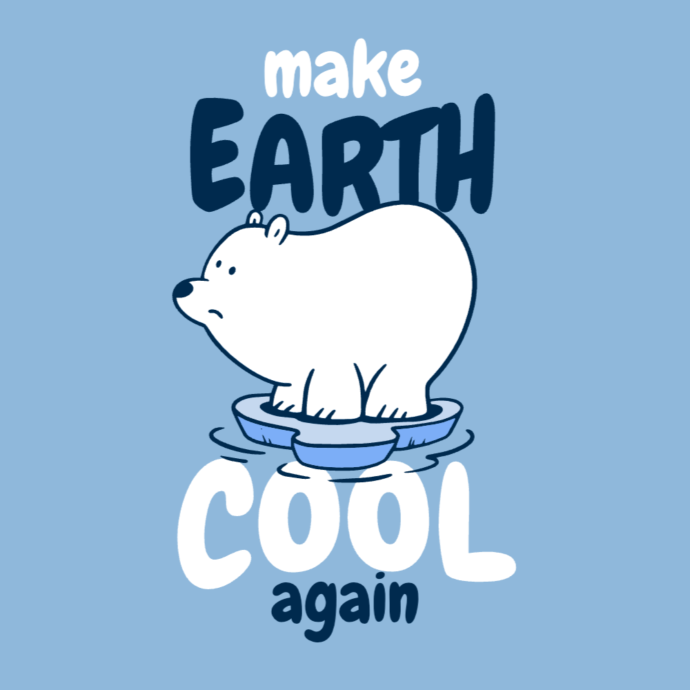 Polar bear Earth day editable t-shirt template | T-Shirt Maker