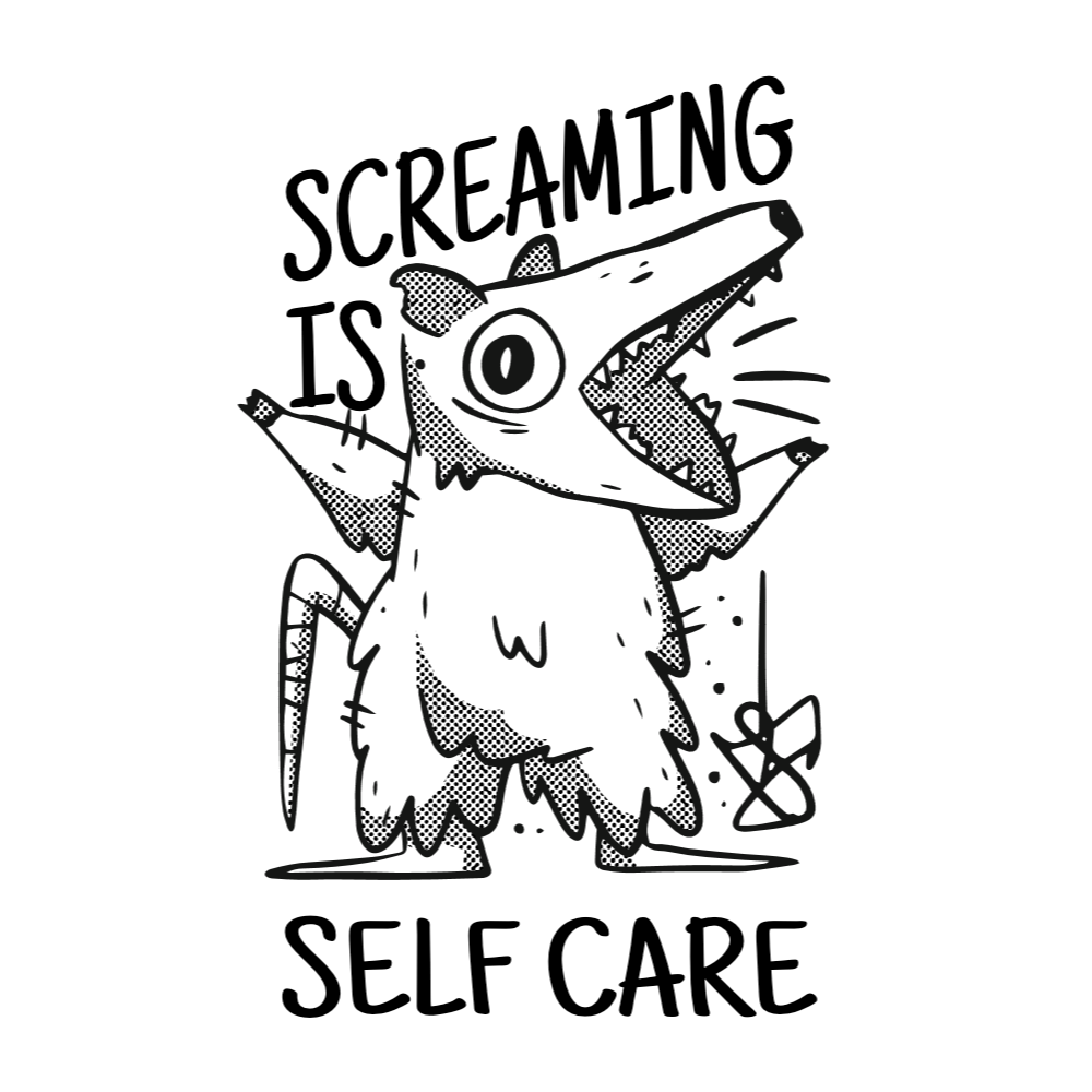 Possum screaming editable t-shirt template