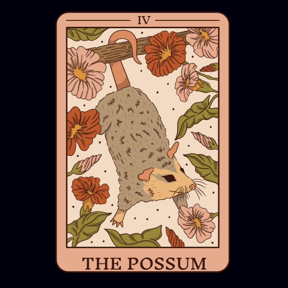 Possum tarot card editable t-shirt template