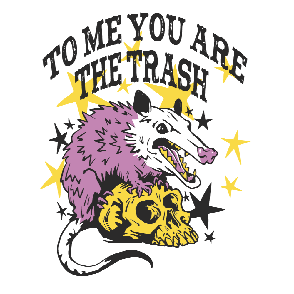 Possum trash editable t-shirt template