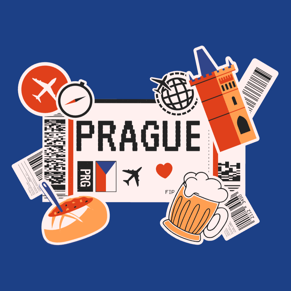 Prague boarding pass editable t-shirt template | T-Shirt Maker