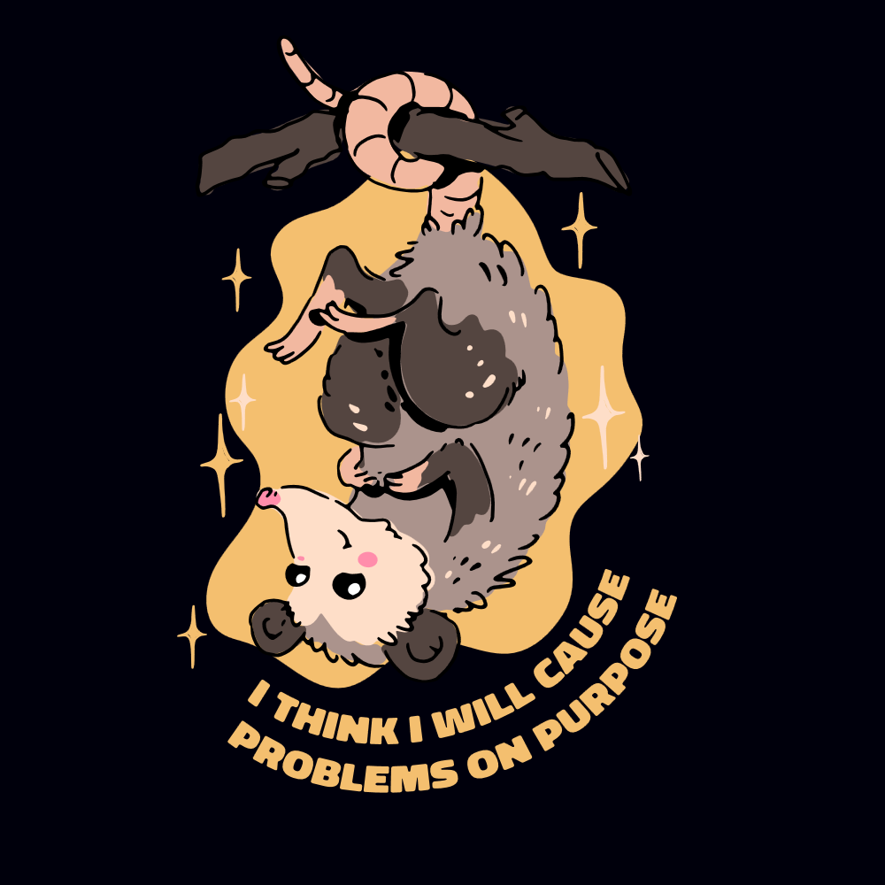 Problematic possum editable t-shirt template