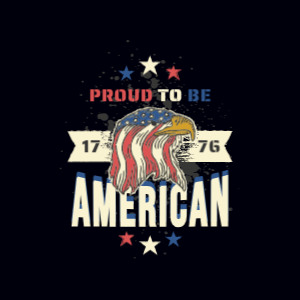 Proud American eagle t-shirt design template