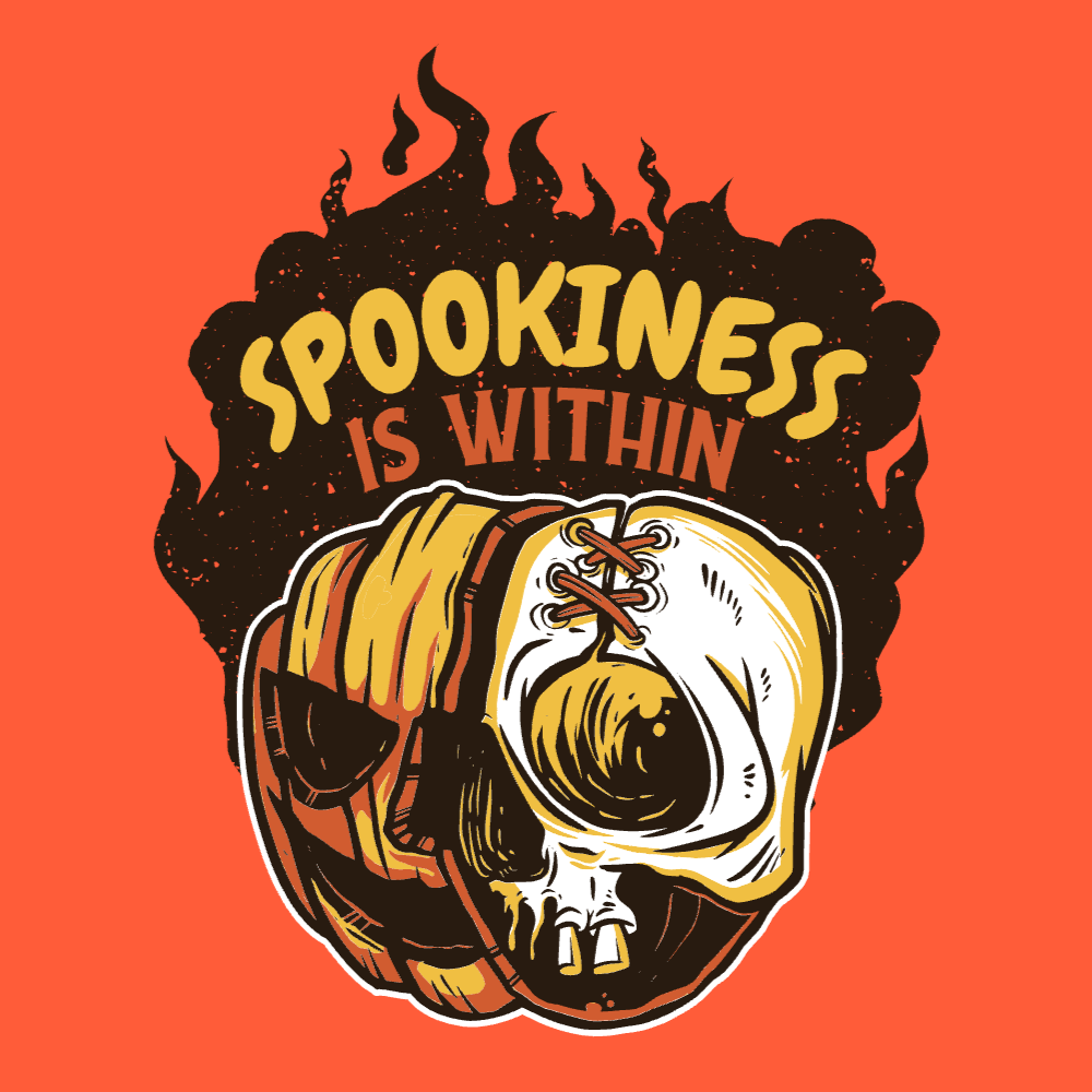 Pumpkin skull editable t-shirt template