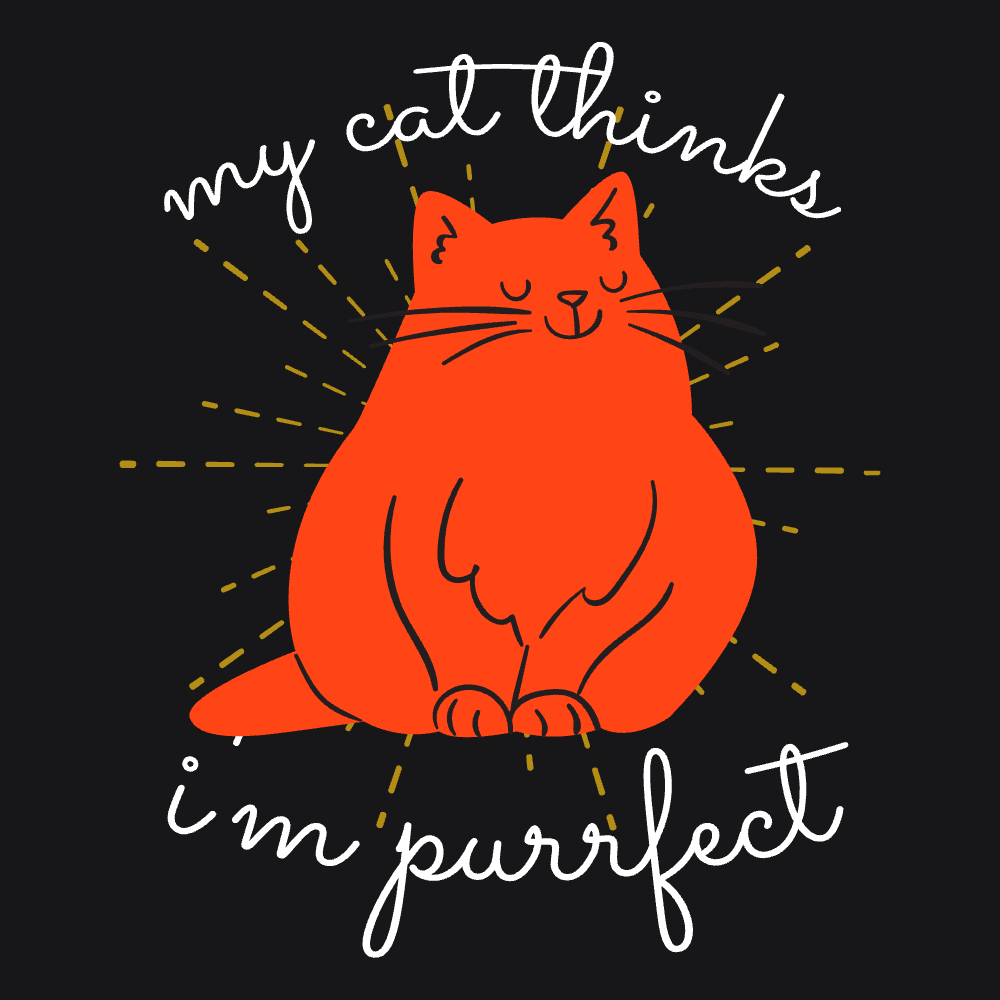 Purrfect Cat Editable T-Shirt Template | Create Designs