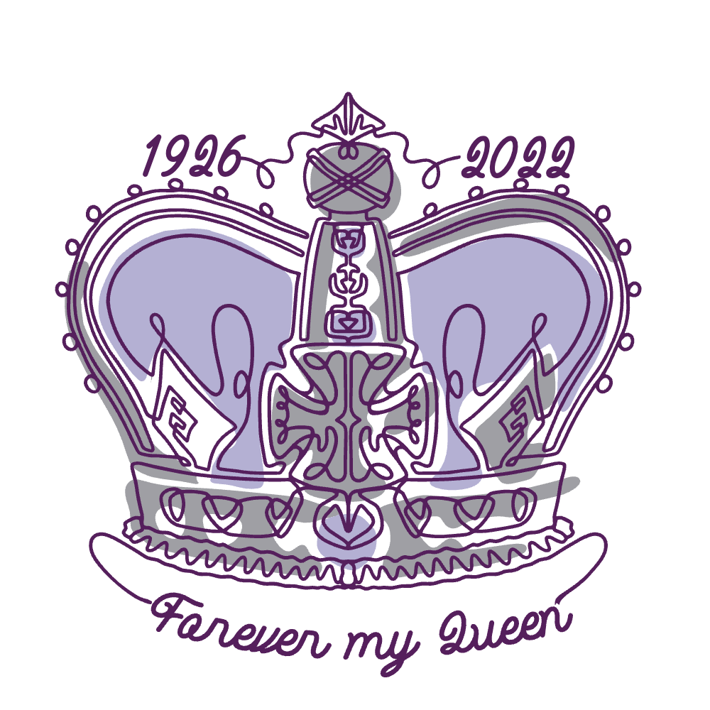 Queen crown monoline editable t-shirt template
