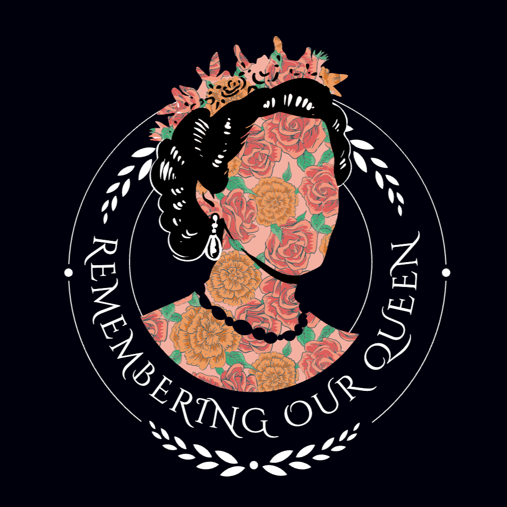 Queen flowers silhouette editable t-shirt template
