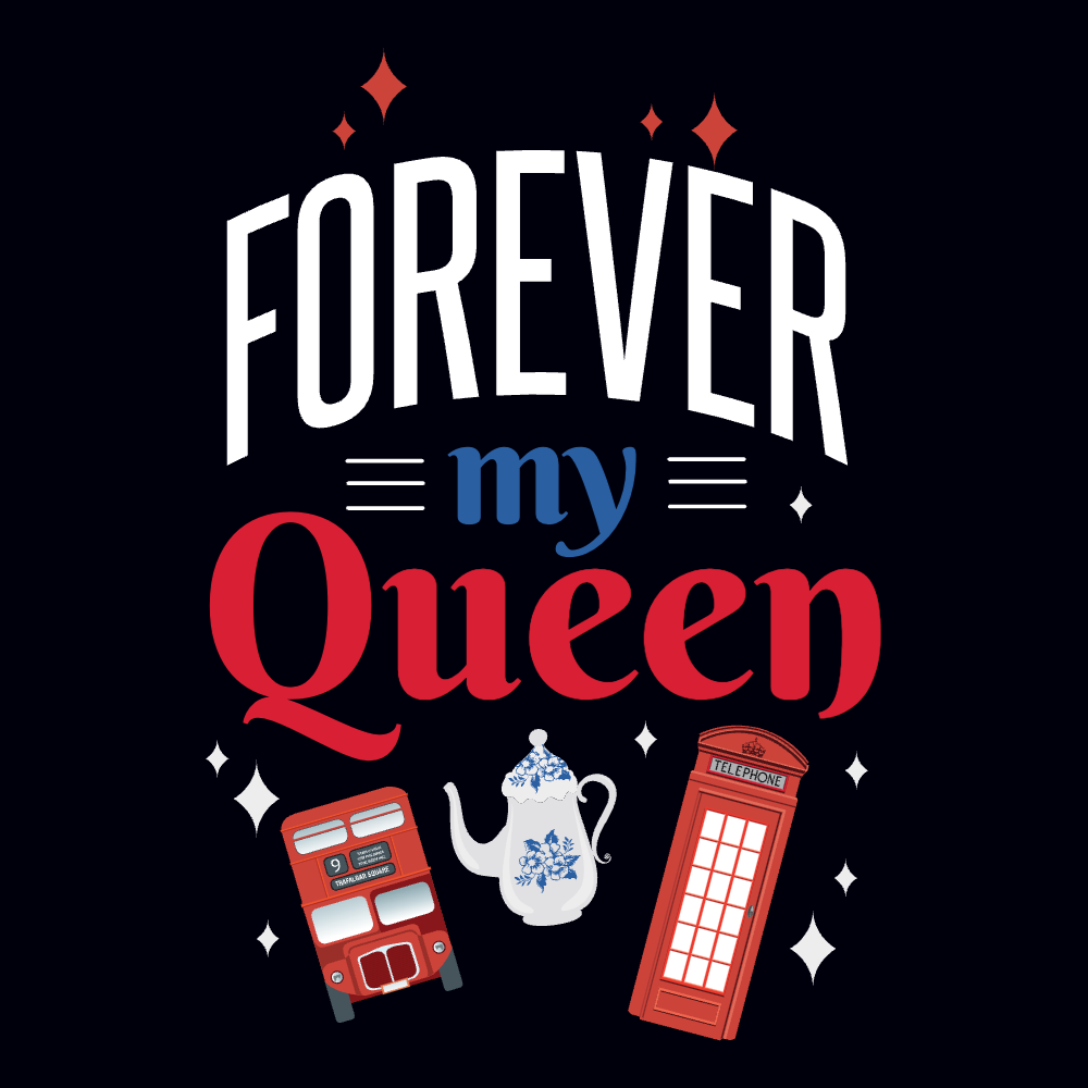 Queen of England editable t-shirt design template