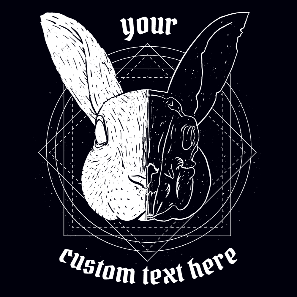 Rabbit divided head editable t-shirt template | T-Shirt Maker