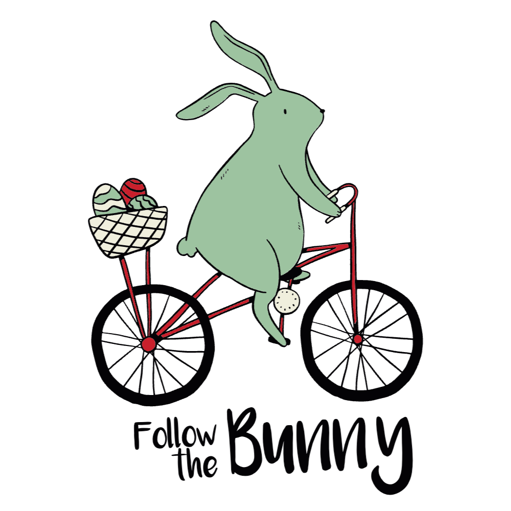 Rabbit riding bycicle editable t-shirt template | T-Shirt Maker