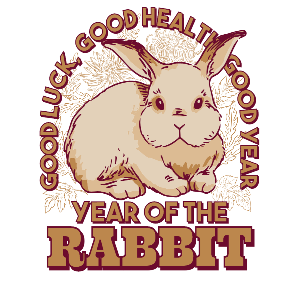 Rabbit year realistic editable t-shirt template