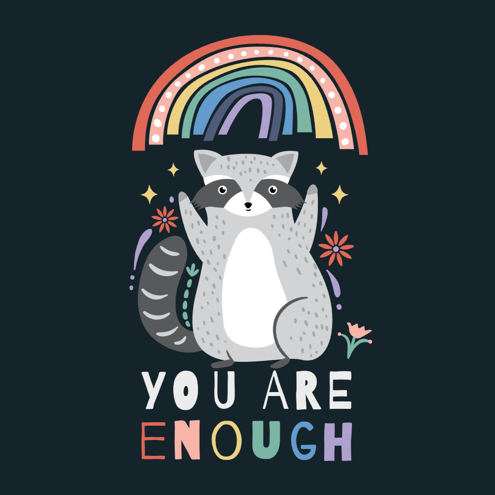 Raccoon with rainbow editable t-shirt template | Create Merch