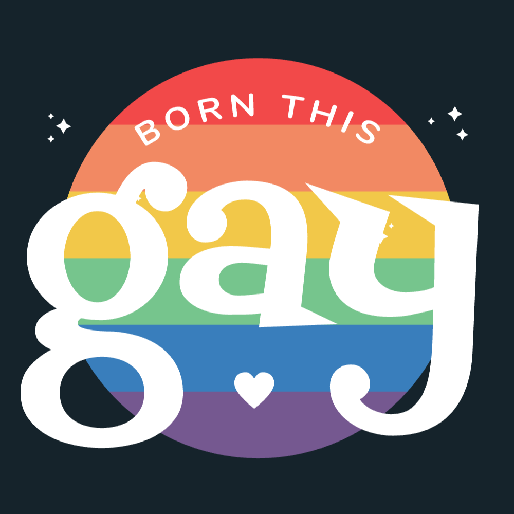 Rainbow born gay badge editable t-shirt template | Create Merch